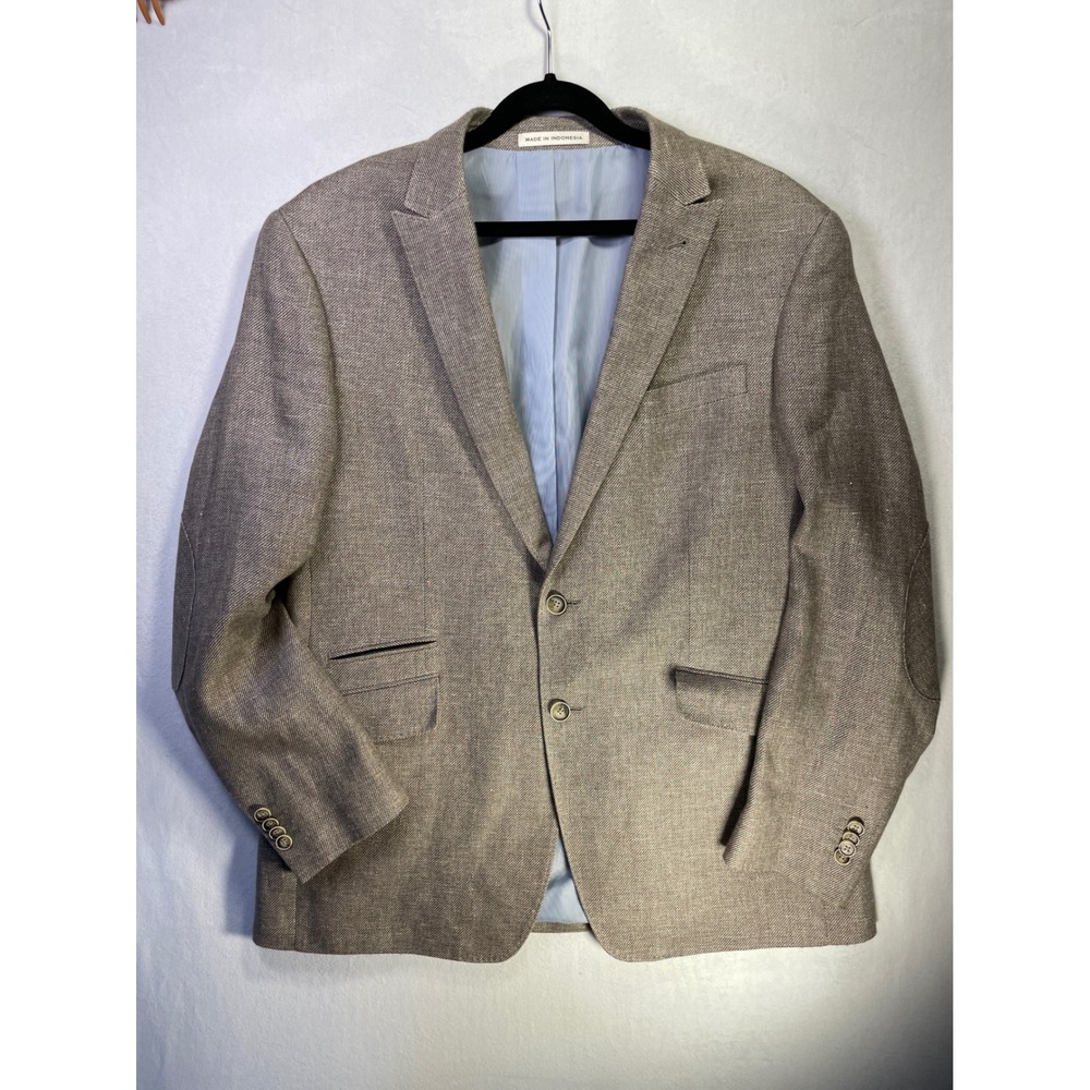 joseph abboud heritage comero italy linen wool jacket sport coat 44R elbow patch
